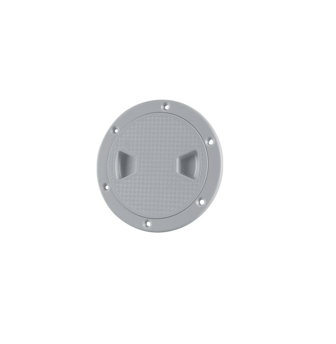 SEA FLO 4-8 White Circular Non Slip Inspection Hatch w/Detachable Cover 