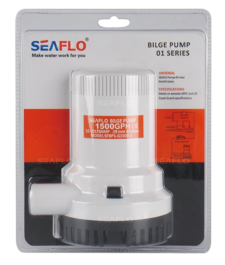 Seaflo 12V 1500 GPH Bilge Pump and Automatic Float Switch